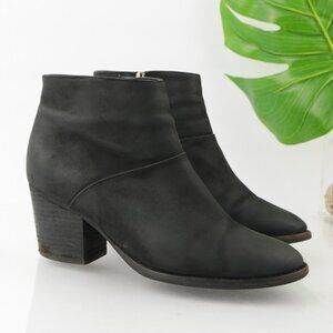 Blondo Womens Nelli Boot Size 9.5 Black Leather Waterproof Mid Block Heel Bootie